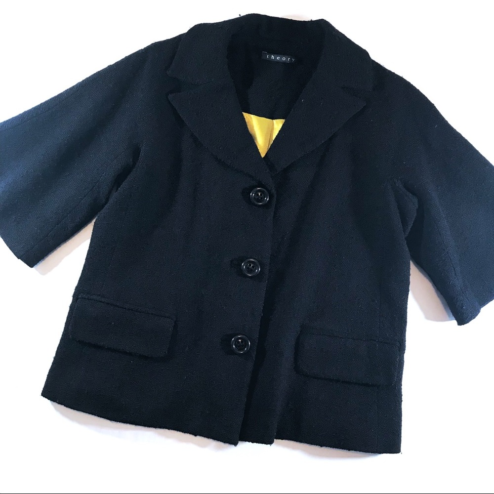 Theory Black Wool 3/4 Sleeve Jacket (10)